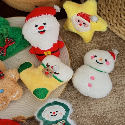 Adorno De Peluche De Navidad Papá Noel Muñeco De Nieve Reno Hombre De Jengibre Colgante De Tela Suave Decoración De Dibujos Animados