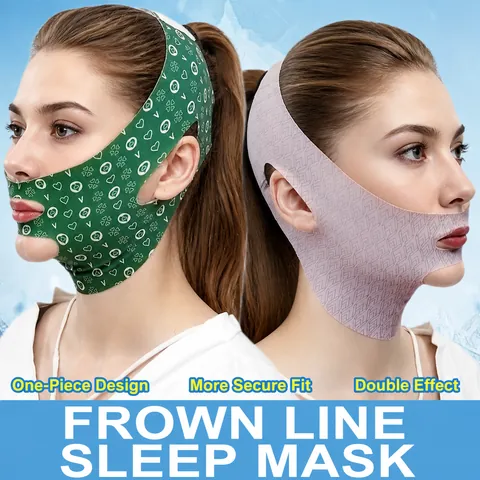Maschera Lifting A V Cinturino Snellente Per Il Viso Alta Elasticità Traspirante Riduttore Doppio Mento Fascia Per Dormire
