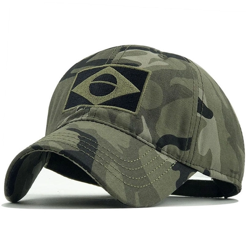 Brazil Flag Patch Baseball Cap Cotton Camouflage Tactical Outdoor Sun Hat For Men Women Adjustable