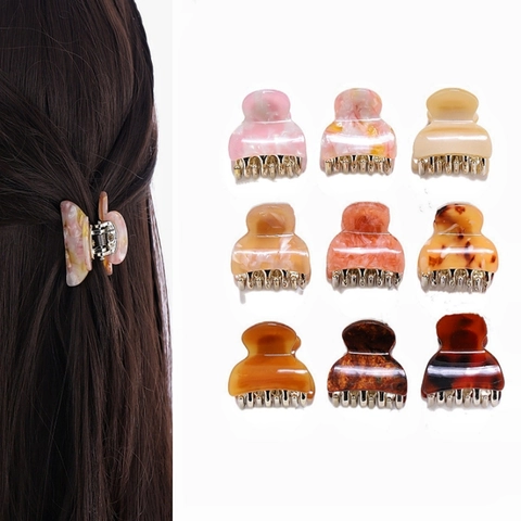 Mini Haarklammern Klein Leopard Druck Schildpatt Azetat Marmor Muster Ponytail Halter Haarnadeln Für Frauen