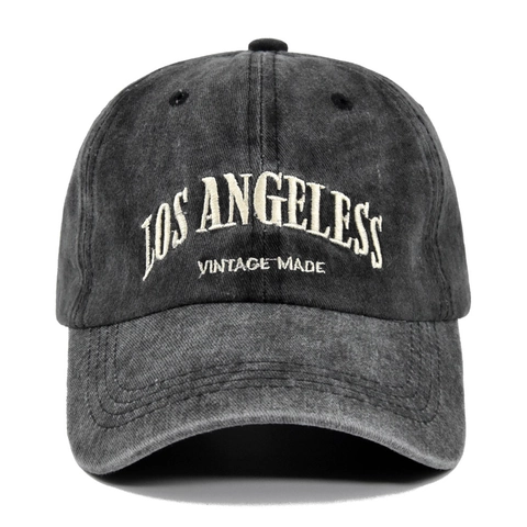 Washed Cotton Baseball Cap Vintage Distressed Adjustable Hat Letter Embroidery Streetwear Casual For Men Women