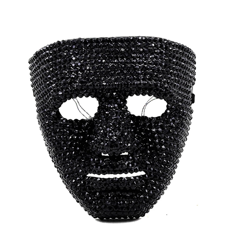 Vollgesicht Maskerade Maske Funkelnde Strass Luxus Mysteriöse Kostüm Requisite Halloween Party Bühne Performance Dekor
