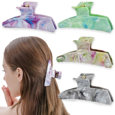 Acetate Hair Claw Clip Marble Pattern Cloud Texture Irregular Shape Large Hair Grip Elegant Accessory For Women