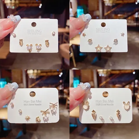 Stud Earrings For Women Cute Gold Plated Copper Cubic Zirconia Artificial Pearl With 925 Sterling Silver Earring Post Exquisite Jewelry