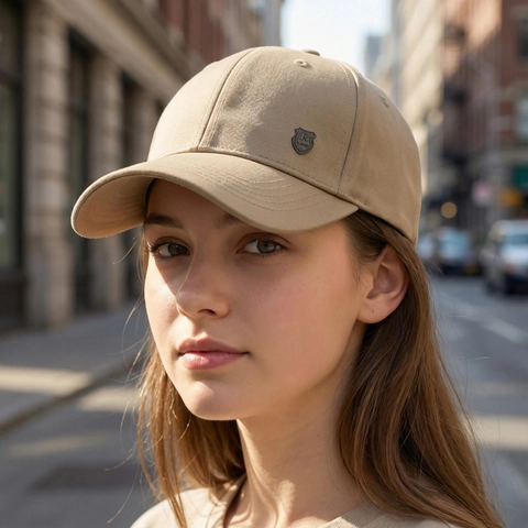 Unisex Baseball Cap Adjustable Sun Hat Outdoor Sport Cotton Twill Casual Metal Shield Badge Letter R