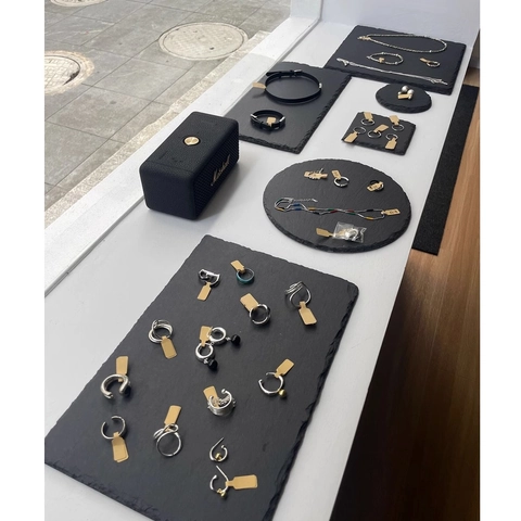 Natural Black Slate Stone Display Tray Irregular Edge Photography Props Jewelry Plate Minimalist Home Decor Desktop Ornament