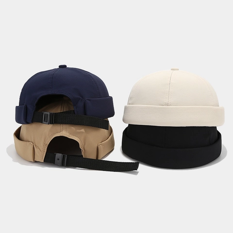 Docker Hat Brimless Cap Polyester Quick Dry Adjustable Retro Miki Hat Style Casual Headwear For Men Women