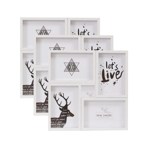 Marco De Fotos Collage MDF Aperturas Múltiples Escritorio Pared Estilo Nórdico Minimalista Moderno Decoración