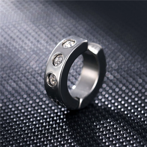 Clip On Ohrringe Edelstahl Ohne Ohrloch Ohrmanschetten Zirkon Eingelegt U-Form Einfacher Punk Schmuck Unisex