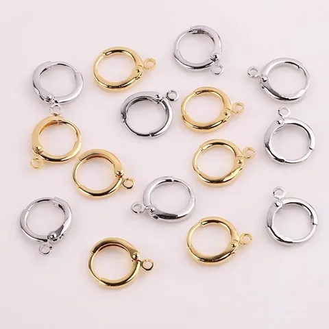 Stainless Steel Leverback Earring Hooks Round Hinged Earring Clasps With Loop For DIY Jewelry Making Hypoallergenic