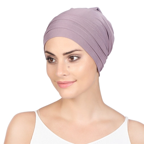 Women Pleated Turban Hat Beanie Polyester Elastic Fashion Pullover Headwrap For Hair Care And Sleep Soft Minimalist