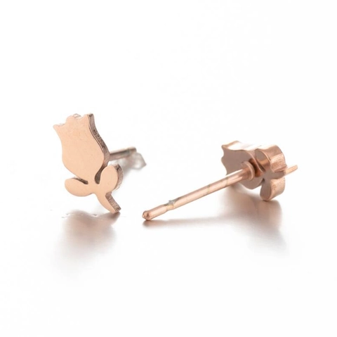 Boucles D'oreilles Puces En Acier Inoxydable Fleur Arbre De Vie Flocon De Neige Cœur Couronne Tulipe Bijoux De Mode