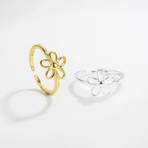 S925 Sterlingsilber Hohlblume Ring Für Damen Minimalistisch Offen Verstellbar Ring Ins Stil Floral Fingerring Schmuck