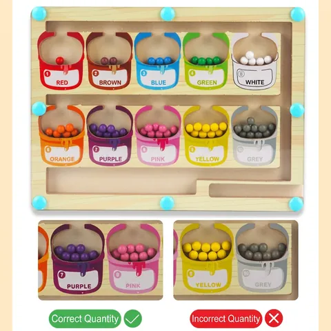 Magnetic Color Number Maze Montessori Educational Sorting Toy For Toddlers Wood Plastic Counting Matching Activity Board