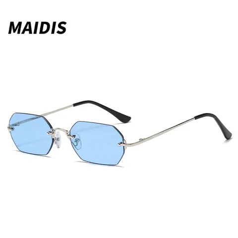 Gafas De Sol Octogonales Sin Montura Marco De Metal Protección UV400 3510 Vintage Punk Moda Para Mujeres Hombres