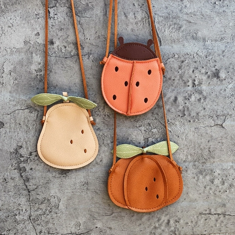 Kids Crossbody Bag PU Leather Fruit Animal Shaped Cute Mini Shoulder Purse For Toddlers Novelty Coin Pouch Lightweight Daily Pouch