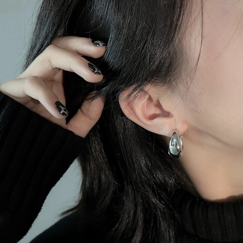 Minimalistische Koperen Druppel Oorbellen Voor Dames Europese Waterdruppel Creolen Goud Zilver Verguld Geometrische Metalen Sieraden