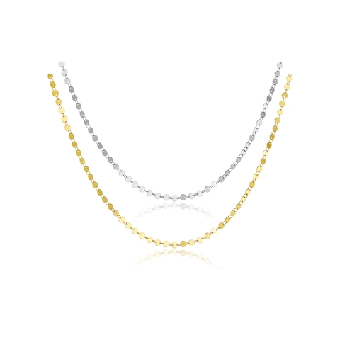 Collier Et Bracelet Minimaliste À Disques Paillettes Rondes Pour Femmes Argent Sterling 925 Plaqué Or Ajustable Bijoux