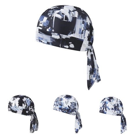 Pirate Hat Bandana Polyester Breathable Quick Dry Outdoor Cycling Ink Print Adjustable Straps For Men Women