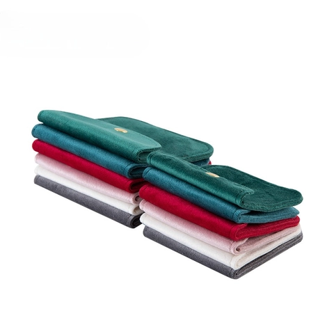 Velvet Jewelry Pouch Snap Button Closure Double Sided For Earring Necklace Ring Bracelet Storage Packaging Bag