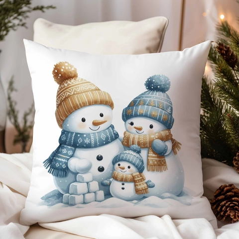 Kerst Sneeuwpop Kussensloop Zacht Kort Pluche Decoratieve Kussenhoes Winter Vakantie Huis Sofa Decor