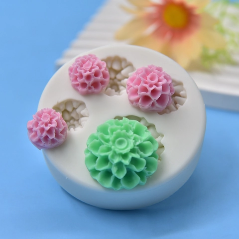 Kleine Blumen Silikonform Rund Mehrere Mulden Für Fondant Tortendeko DIY Backen Handwerk Harz Seife