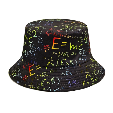 Vissershoed Polyester Wiskunde Wetenschap Natuurkunde Formule Print Zonbescherming Ademend Outdoor Casual Geek Stijl Unisex