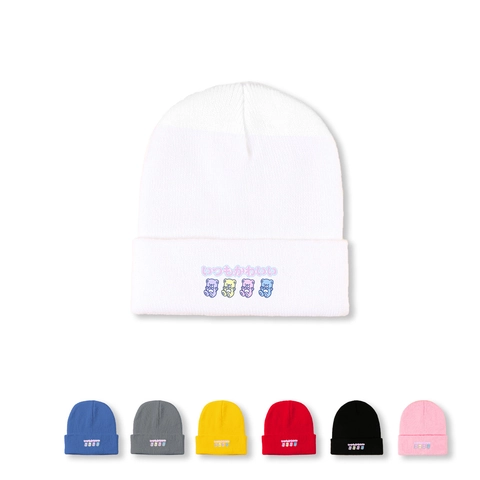 Bonnet Beanie Acrylique Tricoté Chaud Hiver Kawaii Ours Style Japonais Femmes Hommes Versatile Protection Contre Le Froid