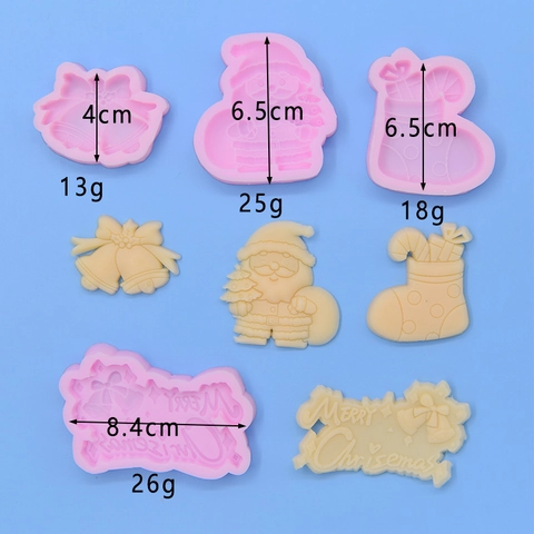 Weihnachten Silikonform Weihnachtsmann Glocke Socke Frohe Weihnachten DIY Backen Fondant Tortendeko Bastelwerkzeug