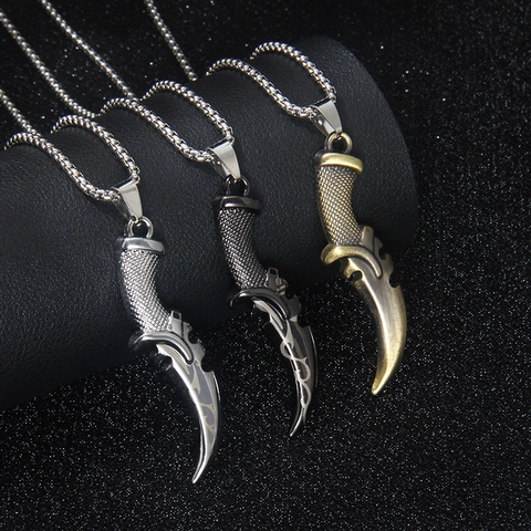 Collar Con Colgante De Daga Punk Gótico Hip Hop Guadaña Parca Aleación Y Acero Inoxidable Para Hombres Mujeres