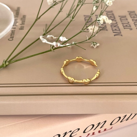 Anillo De Corazón De Plata De Ley 925 Banda Abierta Ajustable Joyería De Estilo Dulce Minimalista Para Mujeres