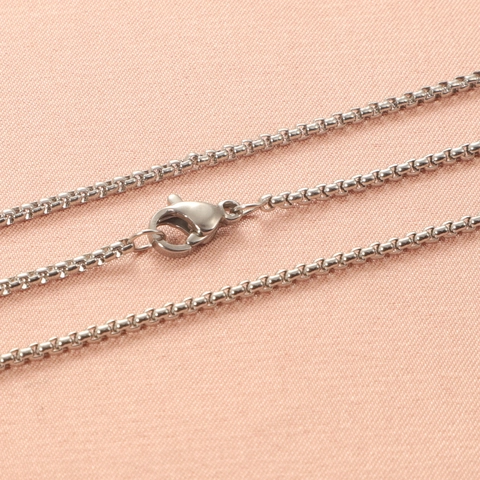 Collar De Cadena De Caja Minimalista Acero Inoxidable 304 Joyería De Eslabones Cuadrados Para Hombres Mujeres Pulido Espejo