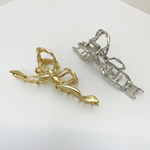 Große Haarklammer Aus Legierung Metall Strass Elegante Hohlbogenform Shark Clip Haarschmuck Für Frauen