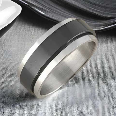 Minimalistischer Titanstahl Drehbarer Spinner Ring Für Damen Herren Stressabbau Anti Angst Geometrischer Bandring Mode Handschmuck