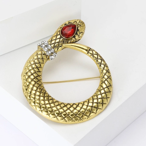 Spilla A Forma Di Serpente Vintage Lega Strass Design Animale Gioielli Di Moda Accessorio Per Donne Uomini Decorazione