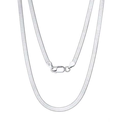 Collier Chaîne Serpent Plate en Argent Sterling 925 Bijoux Minimalistes Italiens Plaqué Or Argent Poli Accessoire Unisexe