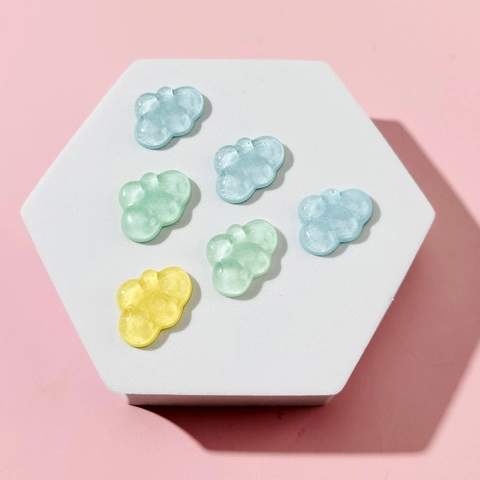 Cloud Charms Resin DIY Accessories Jewelry Making Phone Case Decor Hair Clips Findings Transparent Colorful Novelty