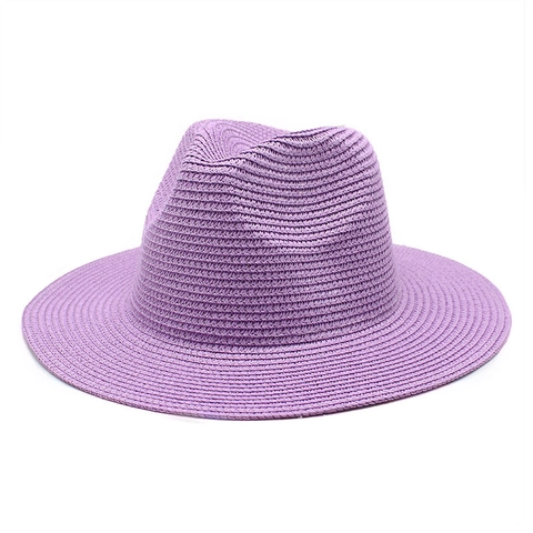 Straw Fedora Hat Wide Brim Sun Protection Summer Jazz Panama Style For Women Men Breathable Beach Accessory