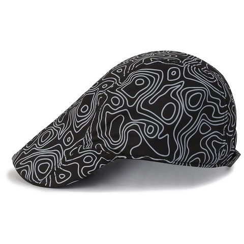Gorra Plana Hombre Vintage Algodón Patrón Topográfico Ajustable Ivy Newsboy Sombrero Retro Cálido Gorra Casual