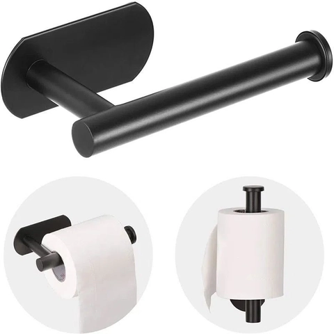 Toilet Paper Holder Wall Mounted Strong Adhesive Towel Bar Rack For Bathroom Kitchen No Drilling Modern Minimalist