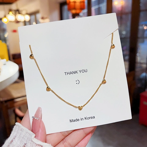 Collana A Cuore In Acciaio Al Titanio Placcato Oro Delicato Minimalista Ciondoli A Cuore Multipli Per Donna