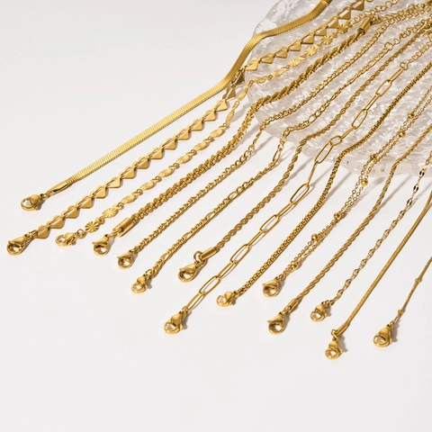 Roestvrijstalen Armband Voor Dames 18K Verguld Slang Touw Figaro Schakelketting Minimalistische Waterdichte Sieraden