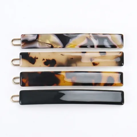 Französische Vintage Acetat Haarklammer Elegantes Schildpatt Marmormuster Rechteckige Barrette Für Damen Täglicher Haarschmuck