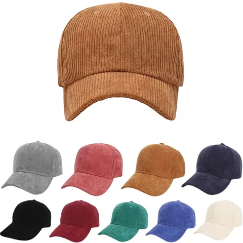 Gorra de Béisbol de Pana Vintage para Hombre Mujer Color Sólido Ajustable Protección Solar al Aire Libre Hip Hop Accesorios