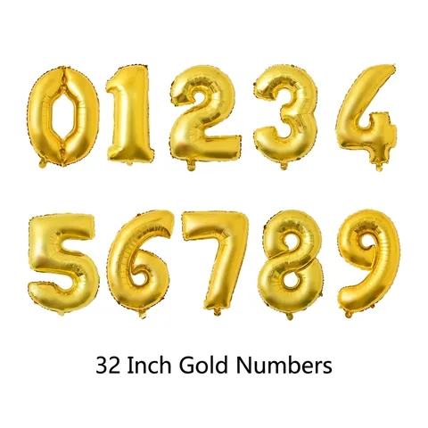 Foil Number Balloons Metal Mylar Balloon For Birthday Party Wedding Anniversary Celebration Event Decoration