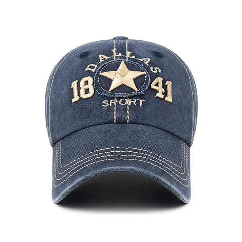 Casquette de Baseball Vintage en Coton Délavé Avec Étoile Brodée Dallas Lettre Distressed Ajustable Chapeau de Soleil Sport pour Hommes Femmes