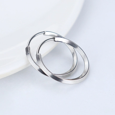 Orecchini A Cerchio Minimalisti In Acciaio Inossidabile Placcato Sottovuoto Geometrico Tondo Lucidato Gioielli Moda Uomo
