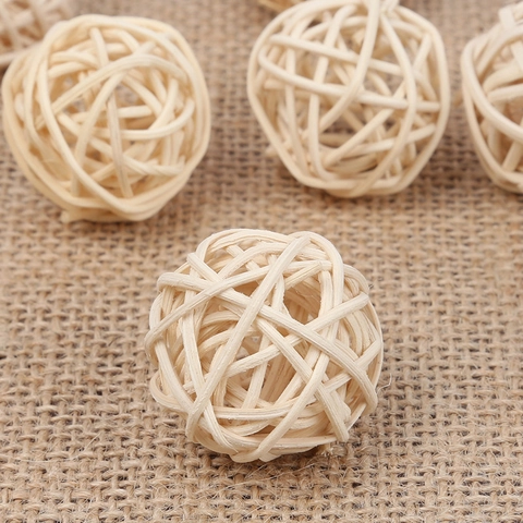 Dekorativer Rattanball Natürliche Weide Geflochtene Kugel Für Aromatherapie Diffusor Haus Hochzeit Party Ornament Haustierspielzeug
