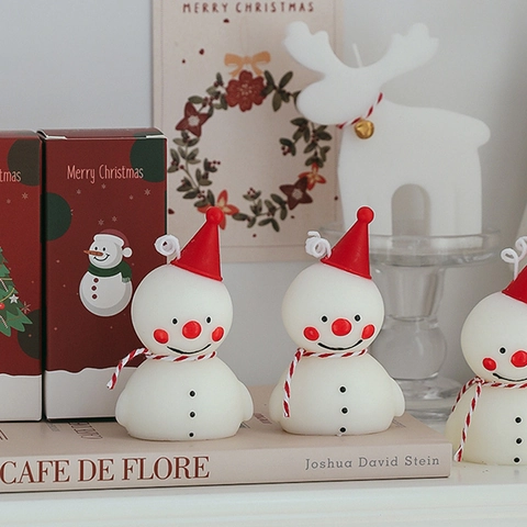 Christmas Santa Claus Snowman Scented Candle Festive Scented Wax Ornament For Home Decor Holiday Party Atmosphere Gift