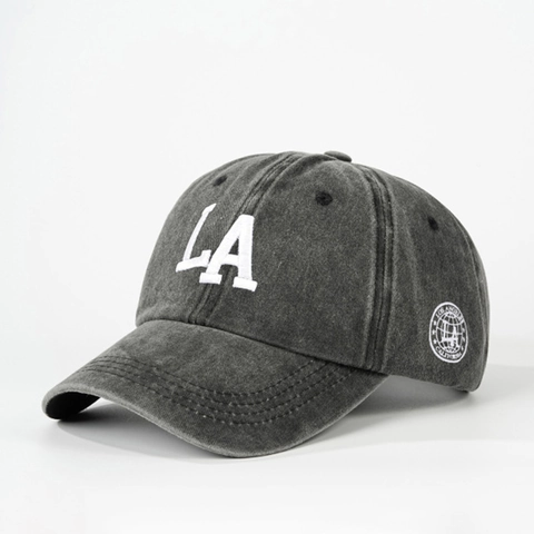 Berretto Da Baseball Ricamo LA Cotone Lavato Retro Regolabile Protezione Solare Cappello Papà Casual Unisex